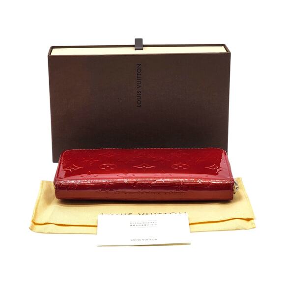 Louis Vuitton Vernis Patent Leather Monogram Zippy Wallet Red Complete with Box - Picture 3 of 13